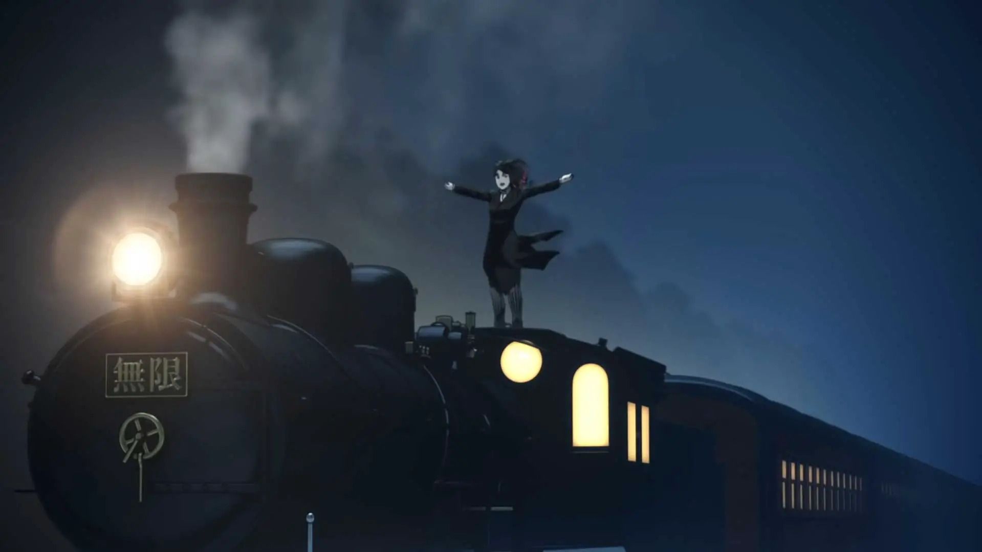 A person standing on top of a train
Description automatically generated