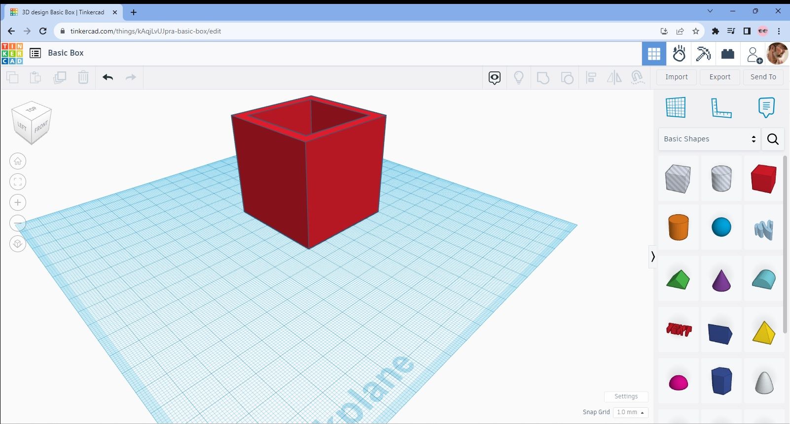 A computer screen shot of a red cube
Description automatically generated