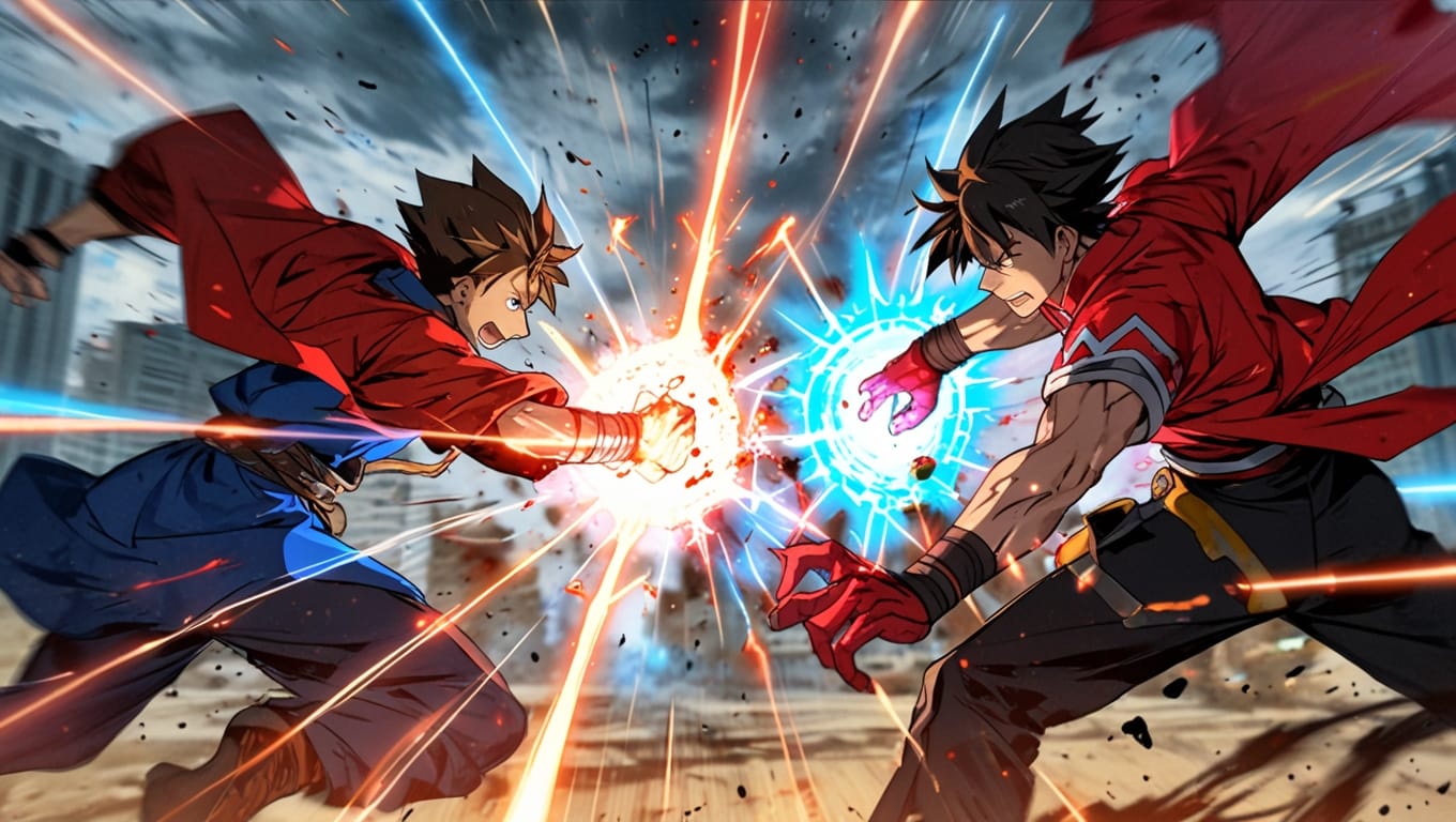 Gojo and Sukuna clashing in the opening exchanges of the Shinjuku Showdown