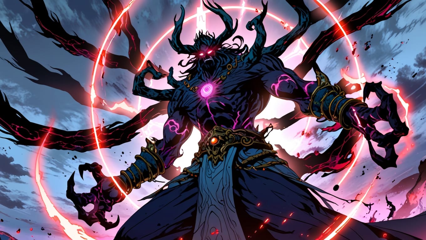 Mahoraga — the divine shikigami that adapts to and bypasses Gojo's Infinity